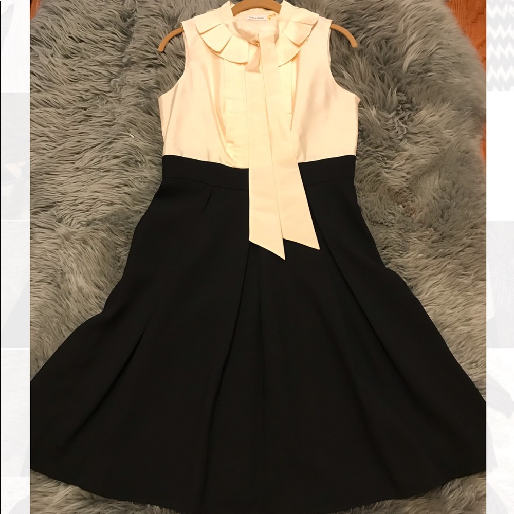Calvin Klein black and white dress